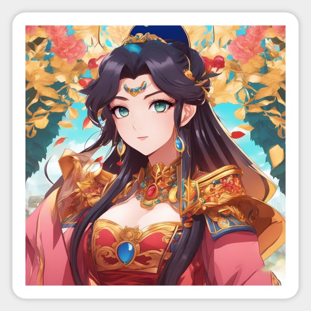 Cool Hero Kawaii Queen Anime Girl Sticker by animegirlnft